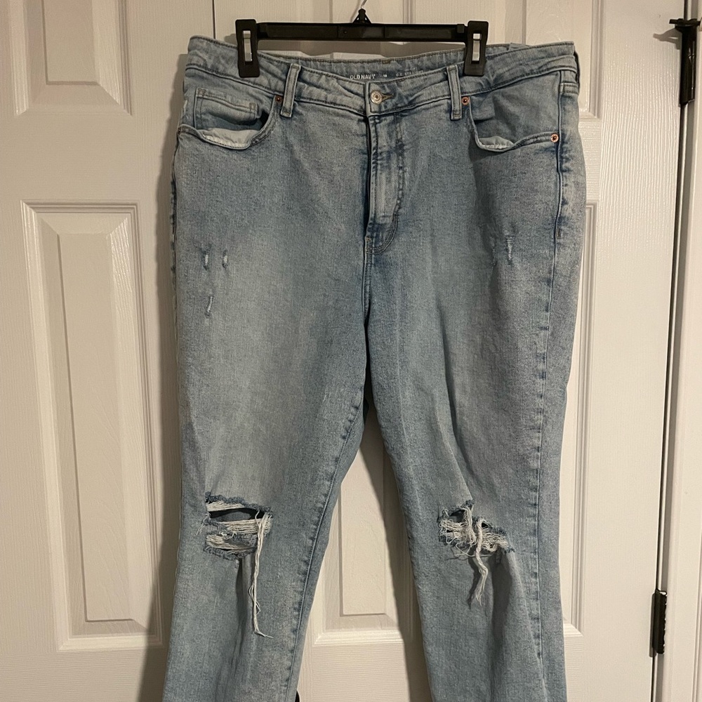 OLD NAVY SIZE 18 distressed high-rise OG straight jean